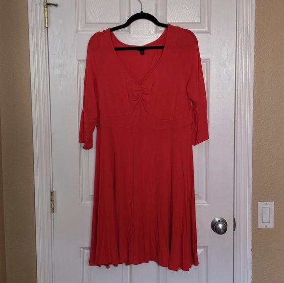 Torrid Coral Jersey Skater Dress - Picture 2 of 4